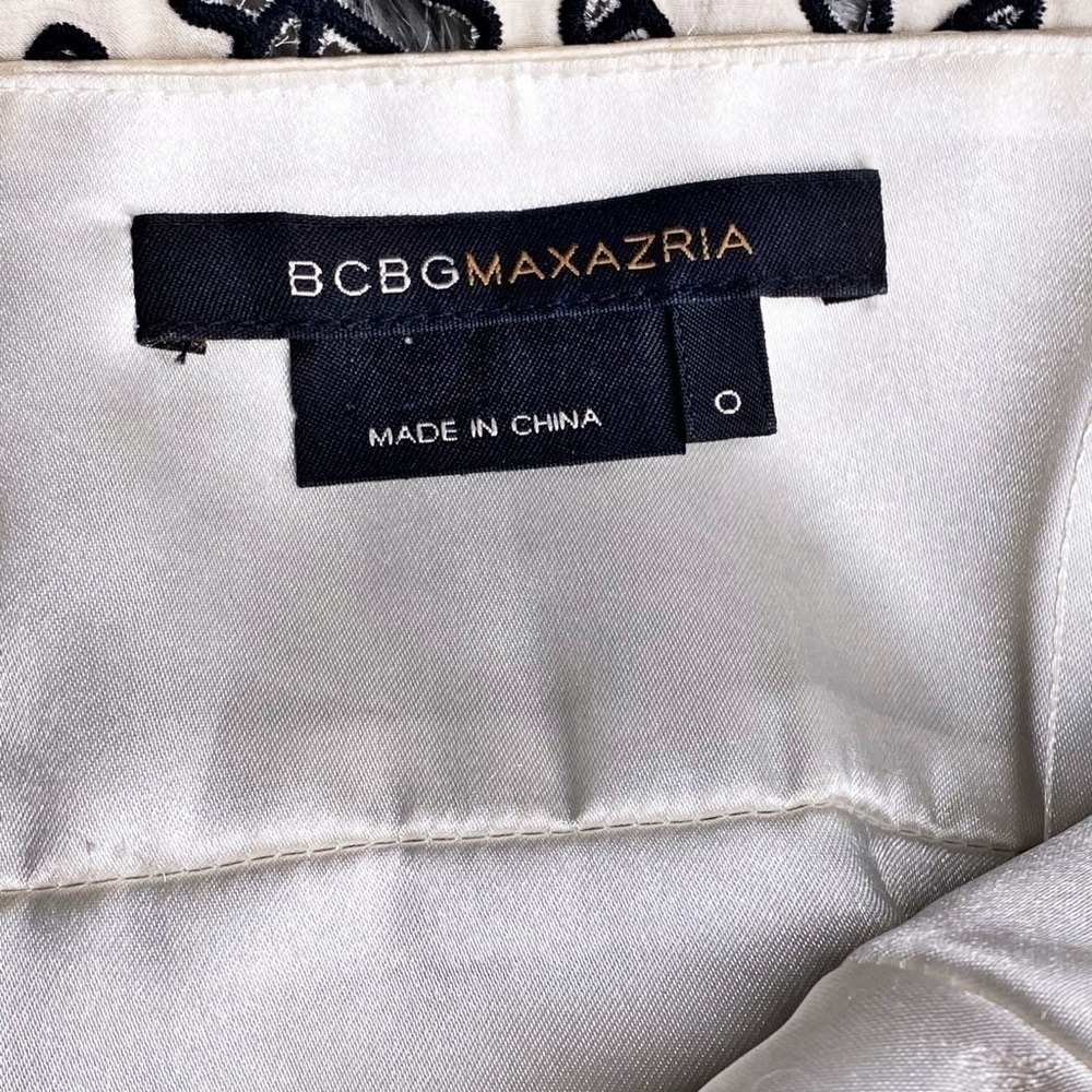 BCBGMAXAZRIA Halter Dress Black Ivory Embroidered‎ Y2K Evening Size 0 - Picture 8 of 13